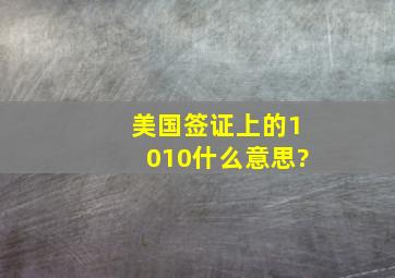 美国签证上的1010什么意思?