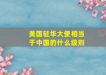 美国驻华大使相当于中国的什么级别