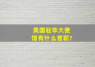 美国驻华大使馆有什么官职?