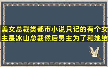 美女总裁类都市小说只记的有个女主是冰山总裁然后男主为了和她结婚在