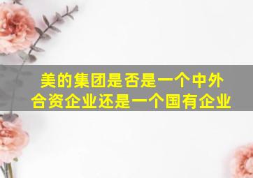 美的集团是否是一个中外合资企业还是一个国有企业(