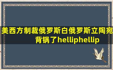 美西方制裁俄罗斯、白俄罗斯,立陶宛背锅了……