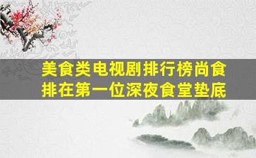 美食类电视剧排行榜,《尚食》排在第一位,《深夜食堂》垫底