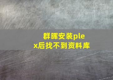 群晖安装plex后找不到资料库