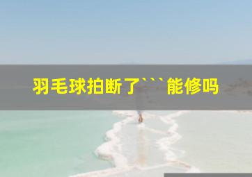 羽毛球拍断了```能修吗