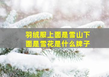 羽绒服上面是雪山下面是雪花是什么牌子