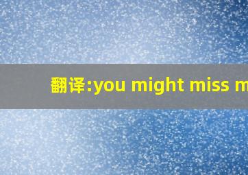 翻译:you might miss me