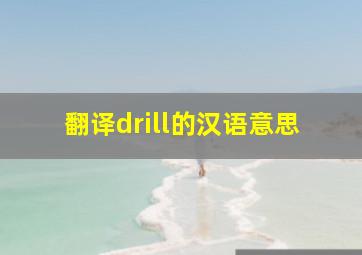 翻译drill的汉语意思