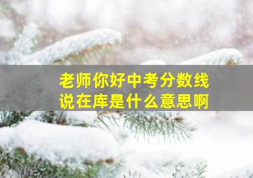 老师你好,中考分数线说在库。是什么意思啊