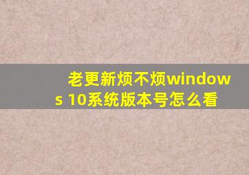 老更新烦不烦,windows 10系统版本号怎么看