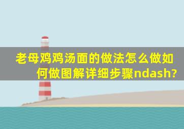 老母鸡鸡汤面的做法,怎么做,如何做,图解详细步骤–?