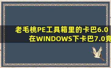 老毛桃PE工具箱里的卡巴6.0在WINDOWS下卡巴7.0竟然报毒