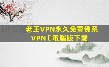老王VPN(永久免費佛系VPN) ️電腦版下載 