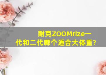 耐克ZOOMrize一代和二代哪个适合大体重?