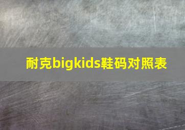 耐克bigkids鞋码对照表 