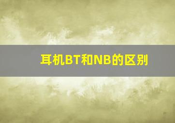 耳机BT和NB的区别