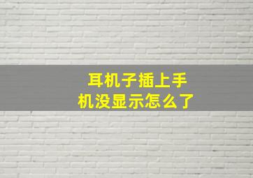 耳机子插上手机没显示怎么了