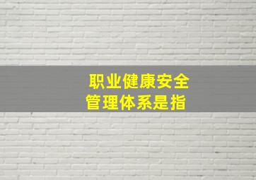 职业健康安全管理体系是指( )。