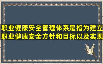 职业健康安全管理体系是指为建立职业健康安全方针和目标以及实现...