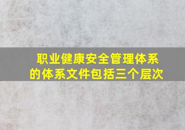 职业健康安全管理体系的体系文件包括()三个层次