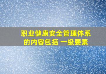 职业健康安全管理体系的内容包括( )一级要素。