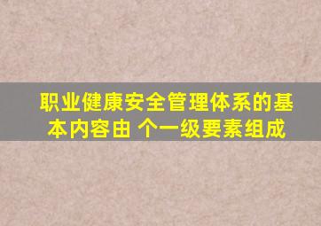 职业健康安全管理体系的基本内容由( )个一级要素组成。