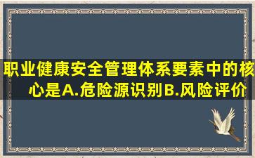 职业健康安全管理体系要素中的核心是()。A.危险源识别B.风险评价C...