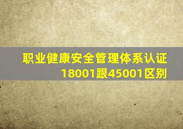 职业健康安全管理体系认证18001跟45001区别