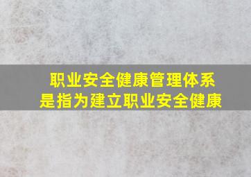 职业安全健康管理体系是指为建立职业安全健康 ( )