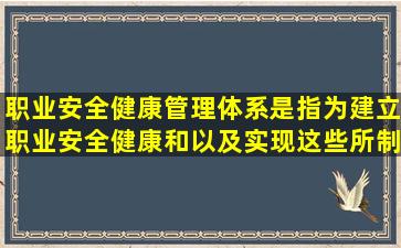 职业安全健康管理体系是指为建立职业安全健康和以及实现这些所制定...