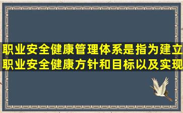 职业安全健康管理体系是指为建立职业安全健康方针和目标以及实现...