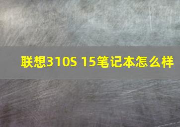 联想310S 15笔记本怎么样