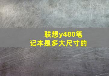 联想y480笔记本是多大尺寸的