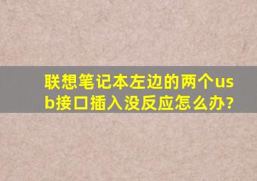 联想笔记本,左边的两个usb接口插入没反应怎么办?