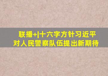 联播+|十六字方针,习近平对人民警察队伍提出新期待