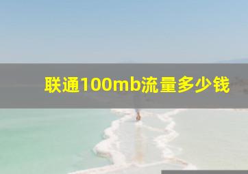 联通100mb流量多少钱