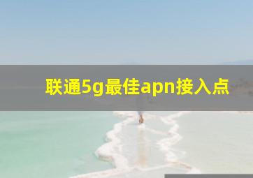 联通5g最佳apn接入点