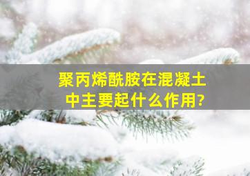 聚丙烯酰胺在混凝土中主要起什么作用?