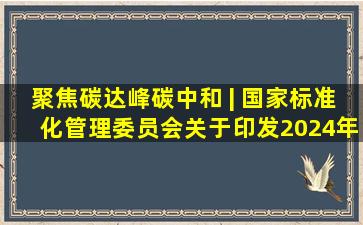 聚焦碳达峰碳中和 | 国家标准化管理委员会关于印发《2024年全国...