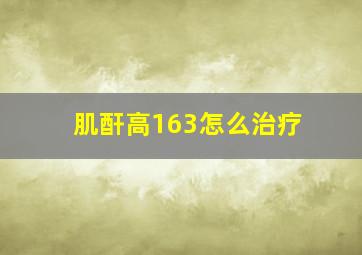 肌酐高163怎么治疗