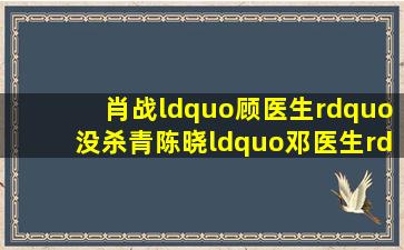 肖战“顾医生”没杀青,陈晓“邓医生”就要来?新剧有哪些精彩的阵容?