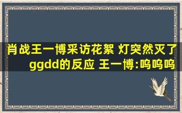 肖战王一博采访花絮 灯突然灭了ggdd的反应 王一博:呜呜呜…wow 肖...