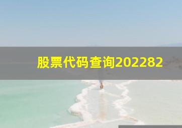 股票代码查询202282