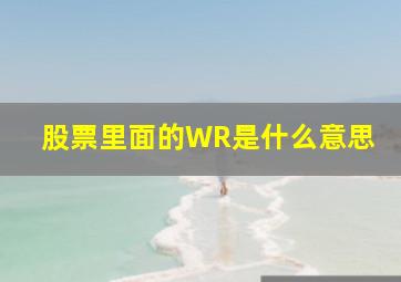 股票里面的WR是什么意思