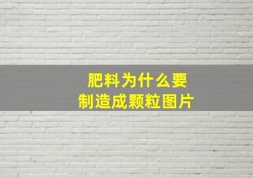 肥料为什么要制造成颗粒图片