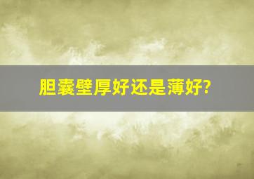 胆囊壁厚好还是薄好?