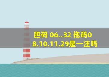 胆码 06..32 拖码08.10.11.29是一注吗