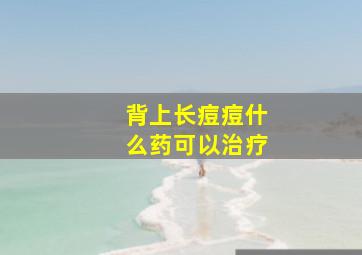 背上长痘痘什么药可以治疗