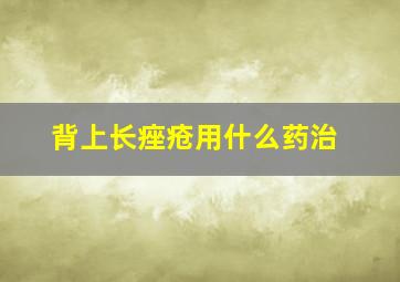 背上长痤疮用什么药治