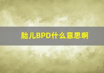 胎儿BPD什么意思啊